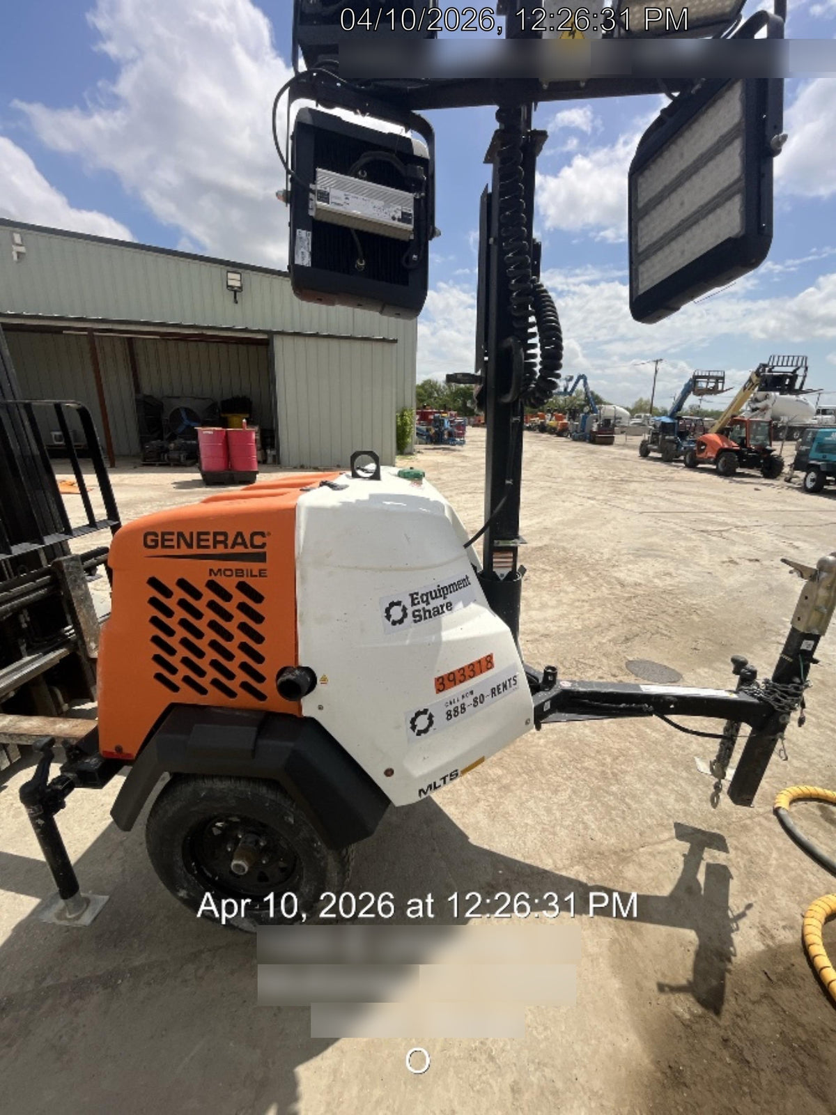 2024 Generac MLT2 Diesel, Flex Switch 120V Input, Powerzone Controller, 
(4) 320W LED Lights, 4kW Generator, 39.9 Gal Fuel Tank, 2" Ball, T3