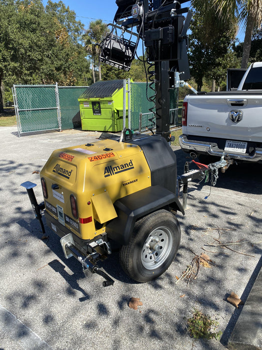 2022 Allmand NLV3GR (4) LED Light Fixture 350W, 23' Vertical Mast, 3kW Prime, Towable