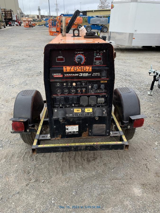 2024 Lincoln Electric Vantage 322 Welder Ready-Pak 3, Two wheel trailer, Fender and Light kit, Cable Rack, Orange