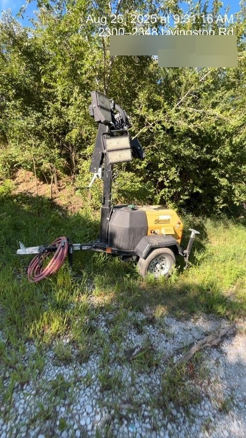 2022 Allmand NLV3GR (4) LED Light Fixture 350W, 23' Vertical Mast, 3kW Prime, Towable, Deep Sea L401, Leveling Jacks, Yanmar T4F 5.8hp