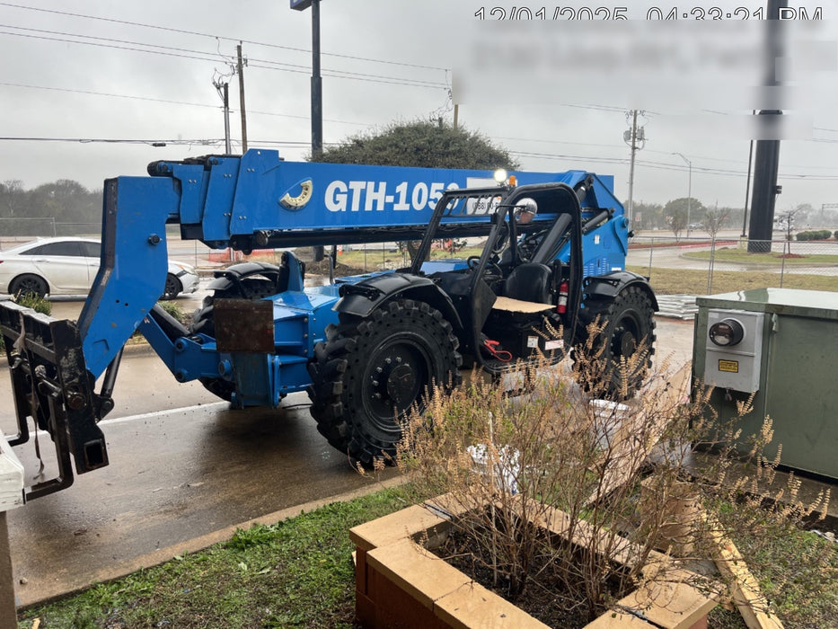 2019 Genie GTH-1056 Canopy, Solid RT Tires, LED Work Lights, Beacon 60" QA Carriage, 60" Forks
