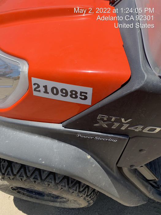 2022 Kubota RTV-X1140W-H Plastic Canopy, Windshield Acrylic Clear, LED Strobe Light, Wire Harness Kit, Back up Alarm