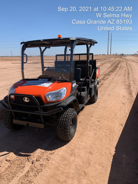 2021 Kubota RTV-X1140W-H Plastic Canopy, Windshield Acrylic Clear, LED Strobe Light, Wire Harness Kit, Back up Alarm