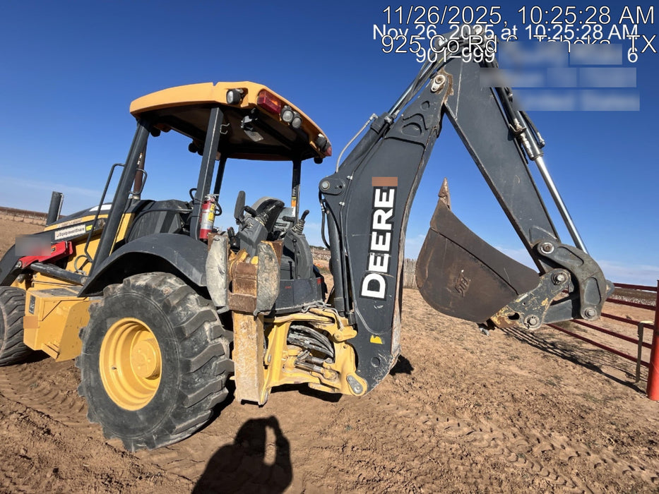 2019 John Deere 310LEP 4WD, Canopy, Standard dipper, ISO Controls, Rear Auxiliary Hydraulics w/Manual QC, Buckets: 12”, 18”, and 24”