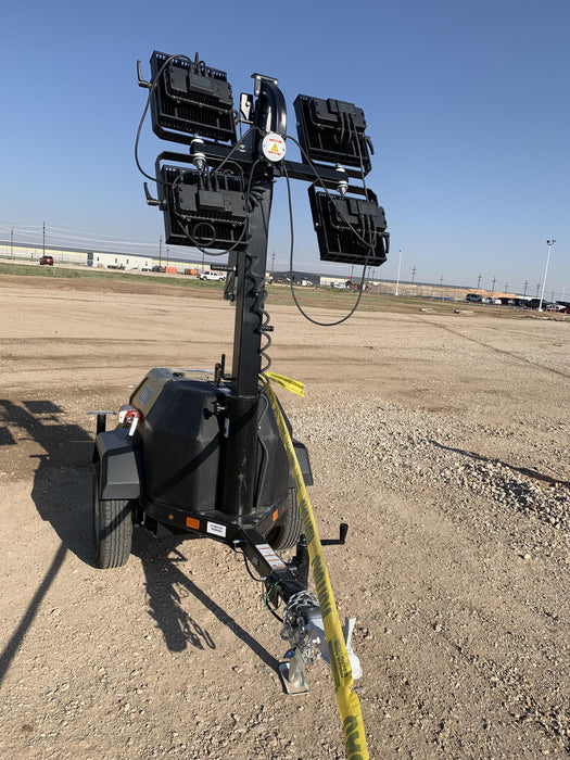 2022 Allmand NLV3GR (4) LED Light Fixture 350W, 23' Vertical Mast, 3kW Prime, Towable, Deep Sea L401, Leveling Jacks, Yanmar T4F 5.8hp