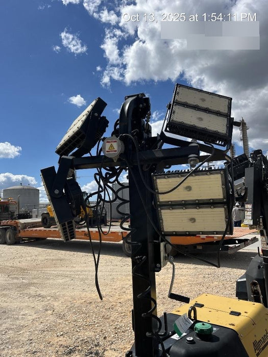 2022 Allmand NLV3GR (4) LED Light Fixture 350W, 23' Vertical Mast, 3kW Prime, Towable, Deep Sea L401, Leveling Jacks, Yanmar T4F 5.8hp