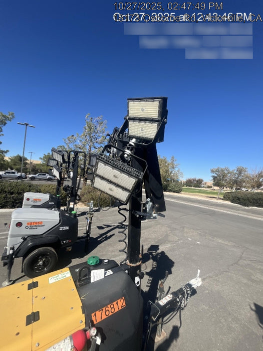 Allmand NLV3GR (4) LED Light Fixture 350W, 23' Vertical Mast, 3kW Prime, Towable, Deep Sea L401, Leveling Jacks, Yanmar T4F 5.8hp