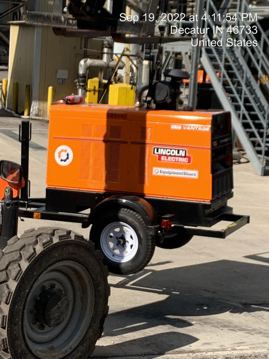 2021 Lincoln Electric Vantage 549X Ready Pak 3, ORANGE (includes trailer, cable rack, fender light kit)