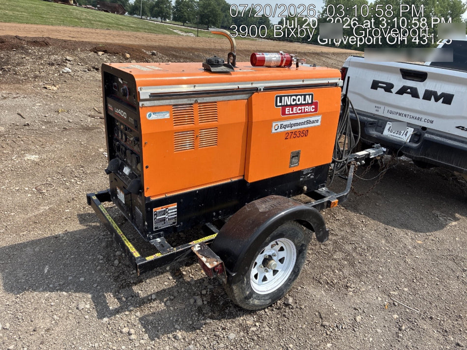 2022 Lincoln Electric LE400 Kubota V1505, Trlr, Cable Rack, Light Kit, ES Decals, T3
