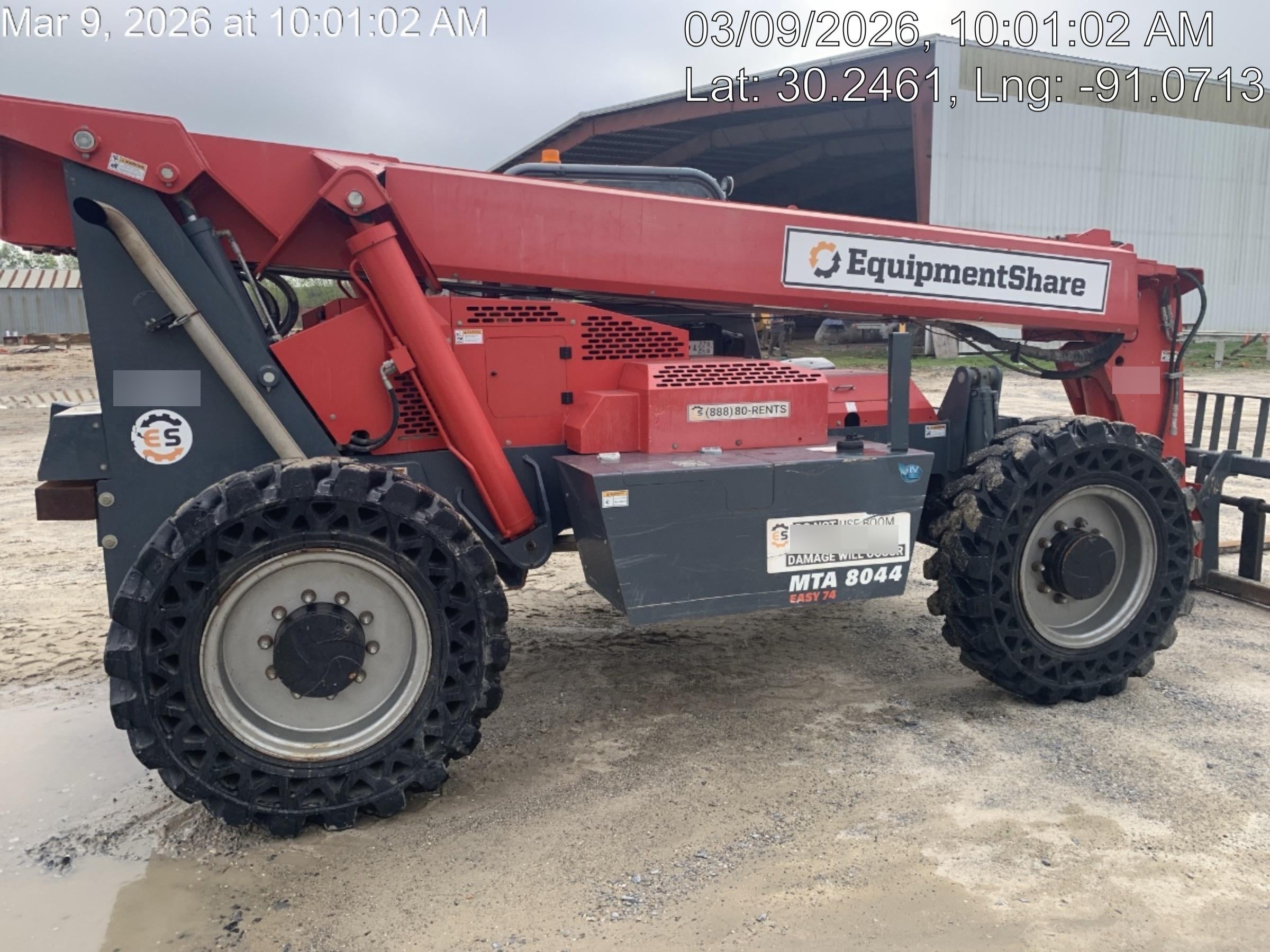 2018 Manitou MTA8044 MTA 8044 - 74 HP T4, Canopy, Worklights/Strobe, Beacon, 66" Carriage, 48" Forks, Solid Tires, Lift Hook, Aux Hydraulics