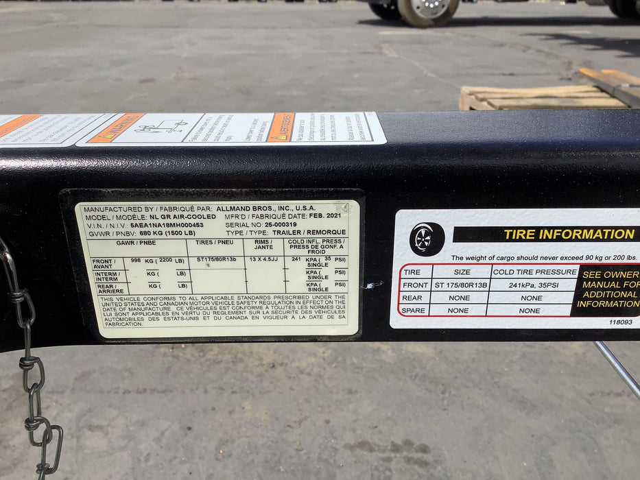 2021 Allmand NLV3GR (4) LED Light Fixture 350W, 23' Vertical Mast, 3kW Prime, Towable, Deep Sea L401, Leveling Jacks, Yanmar T4F 5.8hp