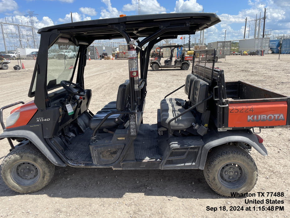 Kubota RTV-X1140W-H 4wd Utility Cart, LED Strobe, Windshield Tempered Glass, Pastic Canopy, Wire Harness Kit, Backup Alarm