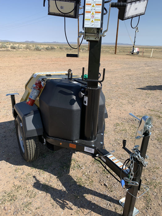 2022 Allmand NLV3GR (4) LED Light Fixture 350W, 23' Vertical Mast, 3kW Prime, Towable, ES Decals, T3