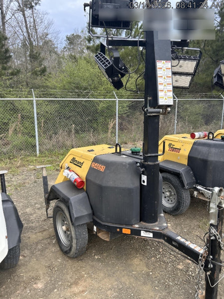 2022 Allmand NLV3GR (4) LED Light Fixture 350W, 23' Vertical Mast, 3kW Prime, Towable, ES Decals, T3