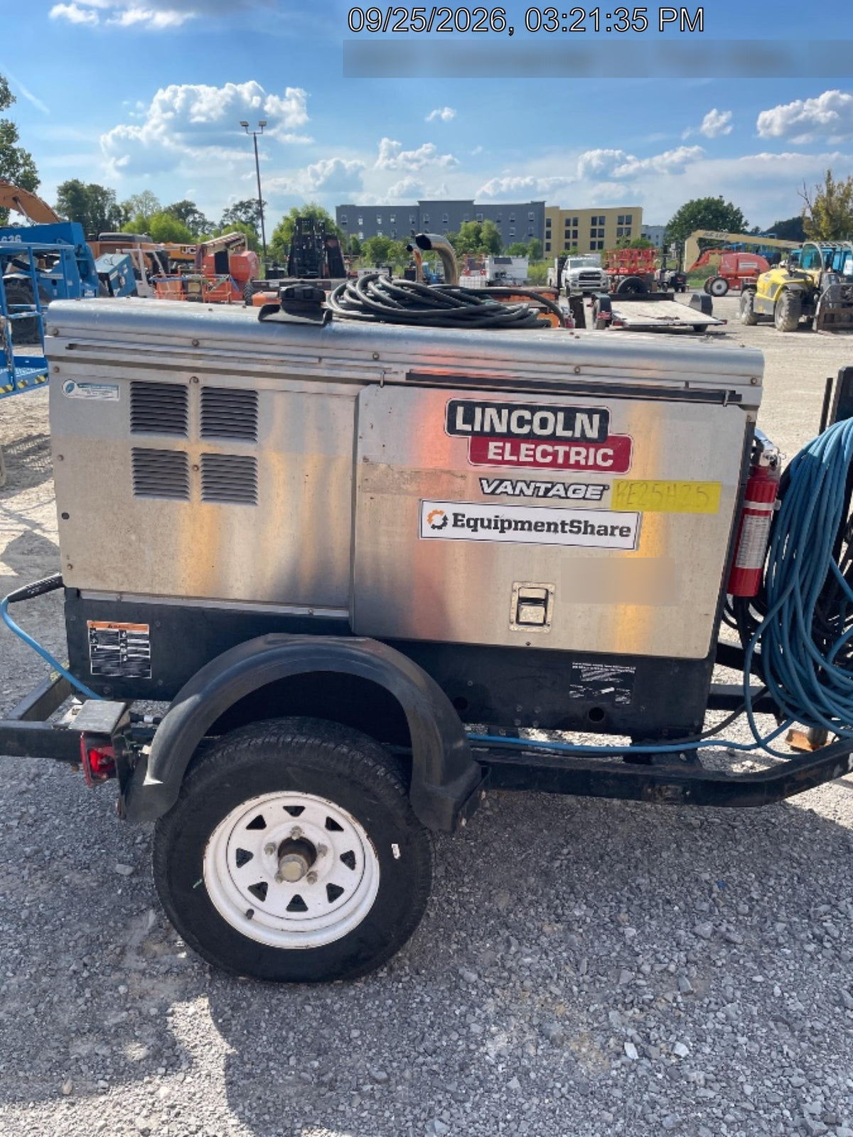 2019 Lincoln Electric Vantage 322 Ready-Pak 3, Two Wheel Trailer, Fender and Light Kit, Cable Rack