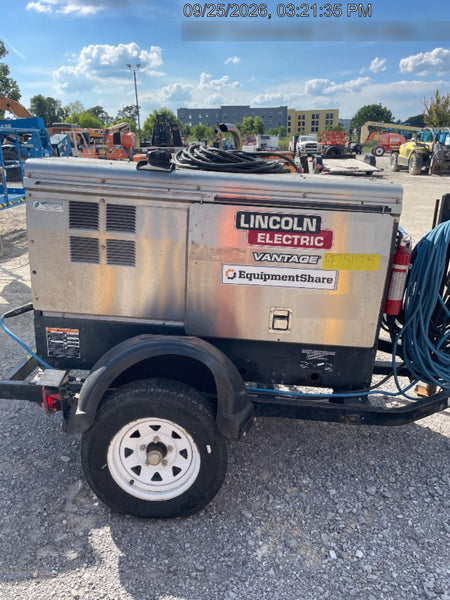 2019 Lincoln Electric Vantage 322 Ready-Pak 3, Two Wheel Trailer, Fender and Light Kit, Cable Rack