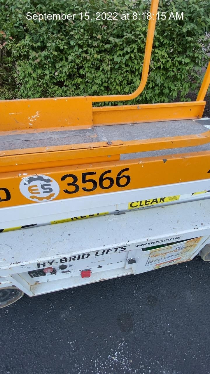 Custom Equipment HB-1430 Hy-Brid Scissor Lift
Platform capacity up to 670 lbs
Working height up to 20 ft
Weighs under 1,700 lbs
Non-marking wheels