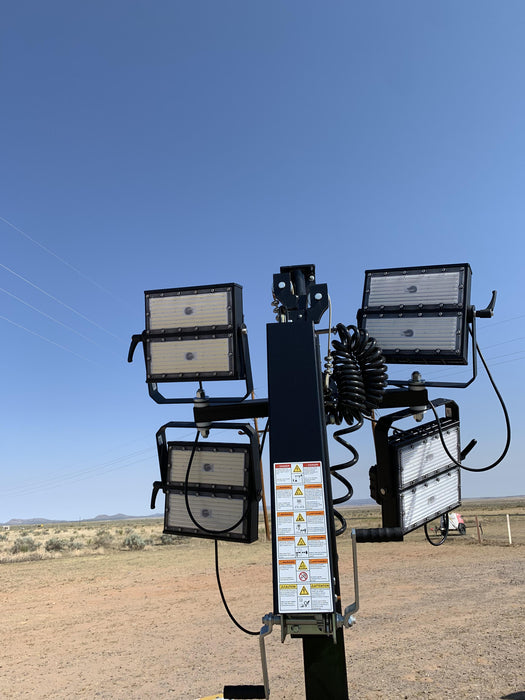 2022 Allmand NLV3GR (4) LED Light Fixture 350W, 23' Vertical Mast, 3kW Prime, Towable, ES Decals, T3