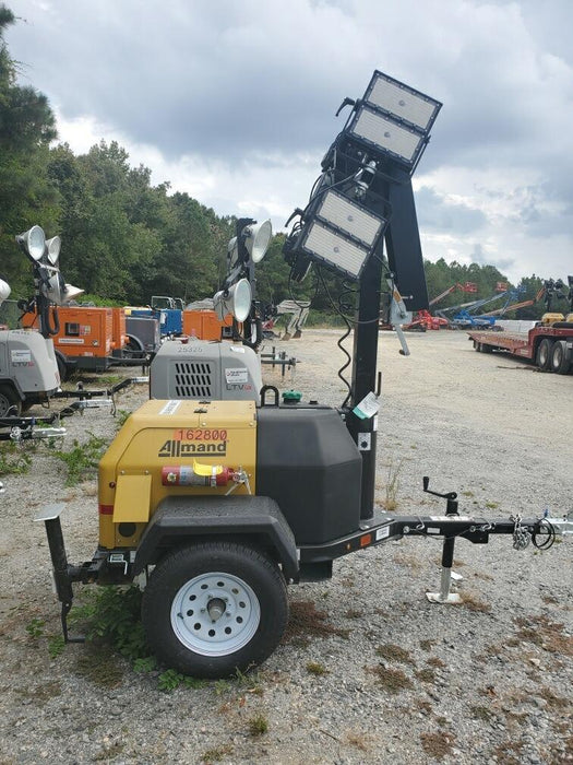 2021 Allmand NLV3GR (4) LED Light Fixture 350W, 23' Vertical Mast, 3kW Prime, Towable, Deep Sea L401, Leveling Jacks, Yanmar T4F 5.8hp