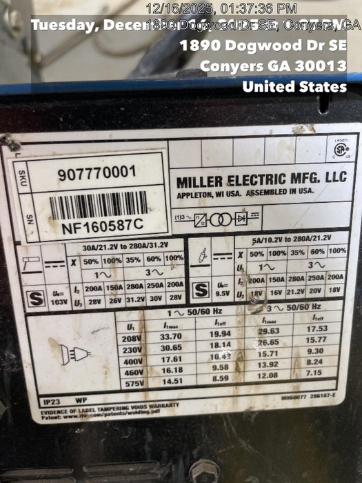 2025 MILLER ELECTRIC CST-282