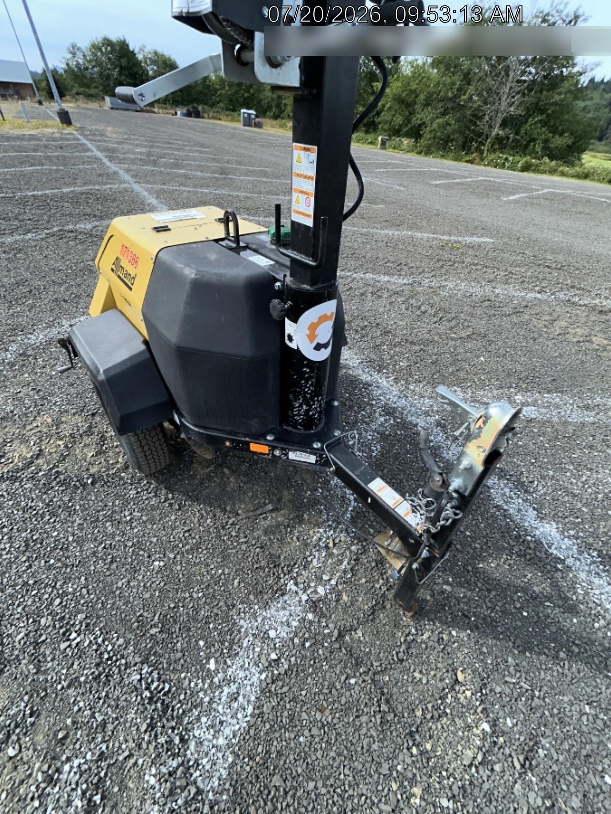 2021 Allmand NLV3GR (4) LED Light Fixture 350W, 23' Vertical Mast, 3kW Prime, Towable, Deep Sea L401, Leveling Jacks, Yanmar T4F 5.8hp