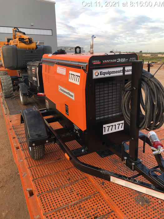 2021 Lincoln Electric Vantage 322 Vantage 322 Ready Pak 3 w/ Decals, ORANGE (includes trailer, cable rack, fender light kit) NO Telematics