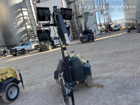 2022 Allmand NLV3GR (4) LED Light Fixture 350W, 23' Vertical Mast, 3kW Prime, Towable, Deep Sea L401, Leveling Jacks, Yanmar T4F 5.8hp