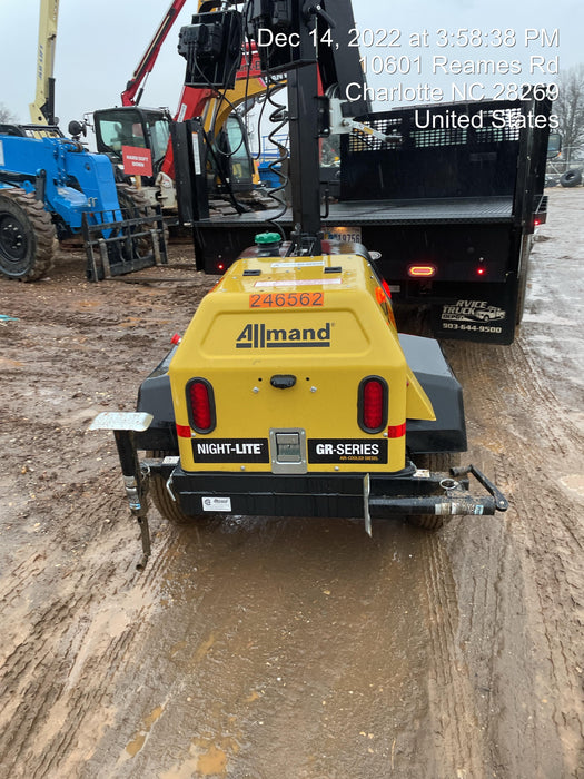 2022 Allmand NLV3GR (4) LED Light Fixture 350W, 23' Vertical Mast, 3kW Prime, Towable