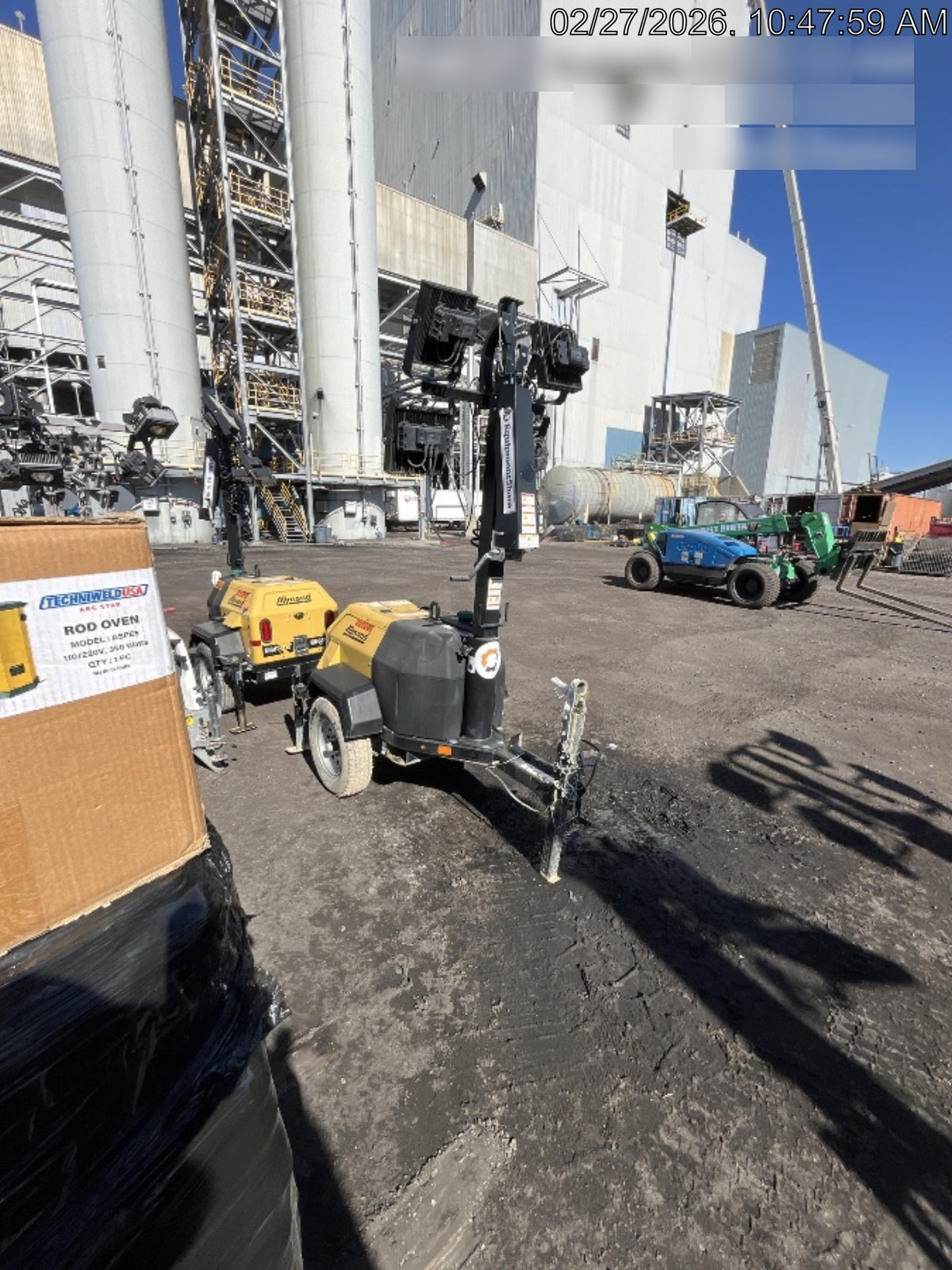 2022 Allmand NLV3GR (4) LED Light Fixture 350W, 23' Vertical Mast, 3kW Prime, Towable, Deep Sea L401, Leveling Jacks, Yanmar T4F 5.8hp