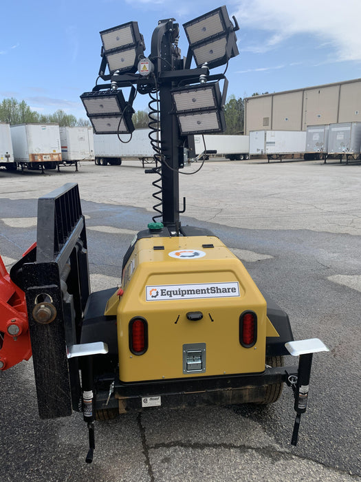 2021 Allmand NLV3GR (4) LED Light Fixture 350W, 23' Vertical Mast, 3kW Prime, Towable, Deep Sea L401, Leveling Jacks, Yanmar T4F 5.8hp