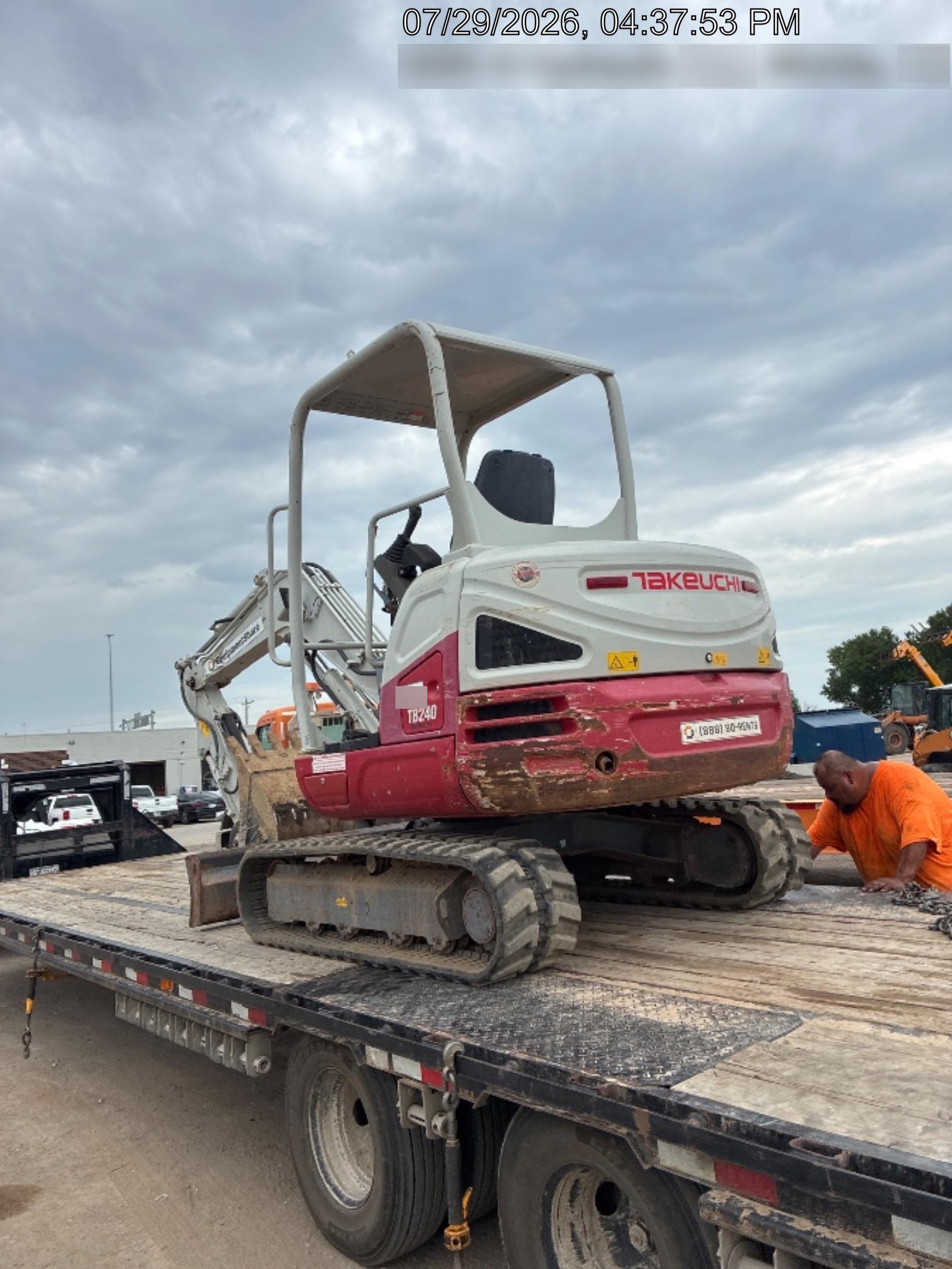 2019 Takeuchi TB240 Takeuchi TB240 Canopy w/Rubber Tracks, Auxiliary Hydraulics, Manual QC, Hydraulic Thumb, 12/18/24" Buckets