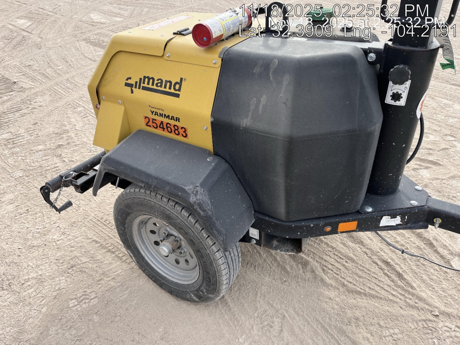 2022 Allmand NLV3GR (4) LED Light Fixture 350W, 23' Vertical Mast, 3kW Prime, Towable, ES Decals, T3