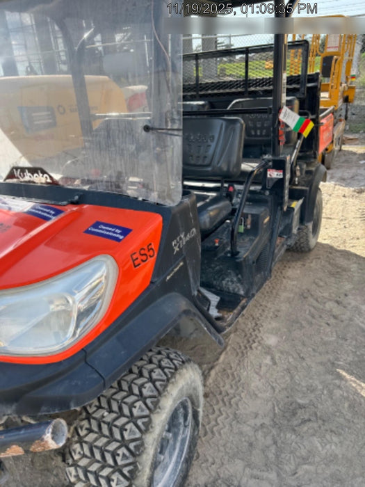 2020 Kubota RTV-X1140WL-H 4 seat diesel cart, plastic canopy, HD tires, steel wheels, tinted windshield, strobe light, and backup alarm