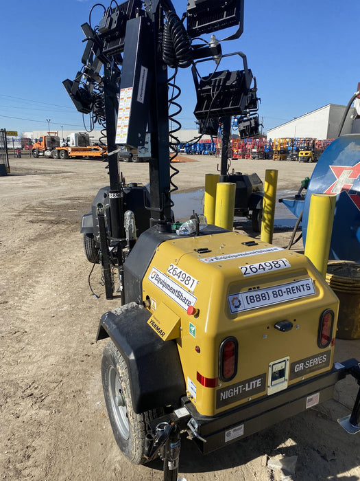 2022 Allmand NLV3GR (4) LED Light Fixture 350W, 23' Vertical Mast, 3kW Prime, Towable, ES Decals, T3