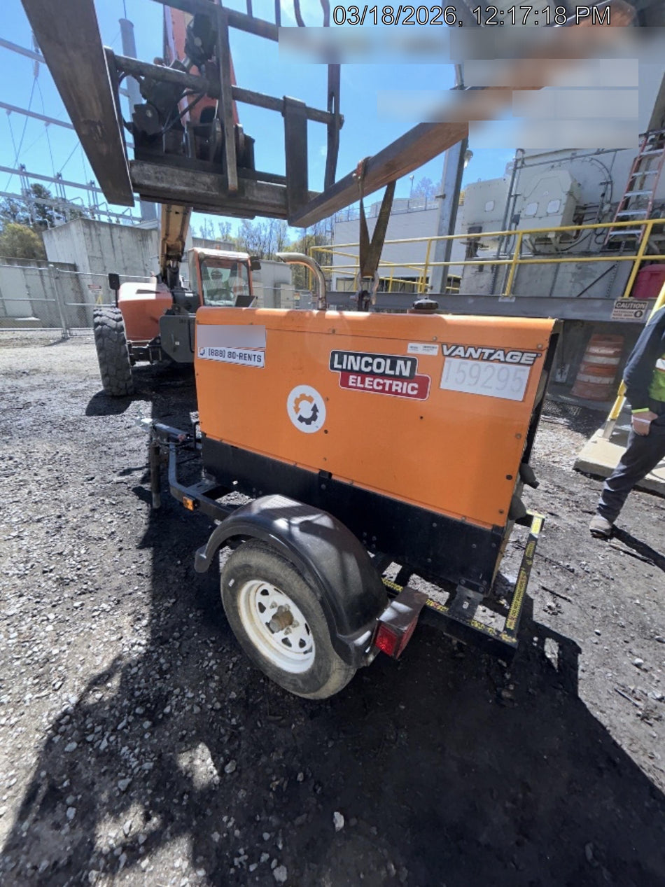 2021 Lincoln Electric Vantage 322 Vantage 322 Ready Pak 3 w/ Decals, ORANGE (includes trailer, cable rack, fender light kit) NO Telematics