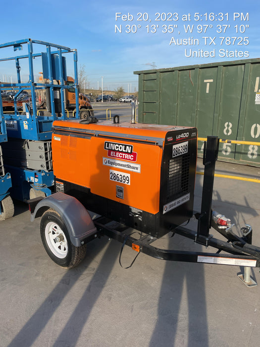 2022 Lincoln Electric LE400 Kubota V1505, Trlr, Cable Rack, Light Kit, ES Decals, T3