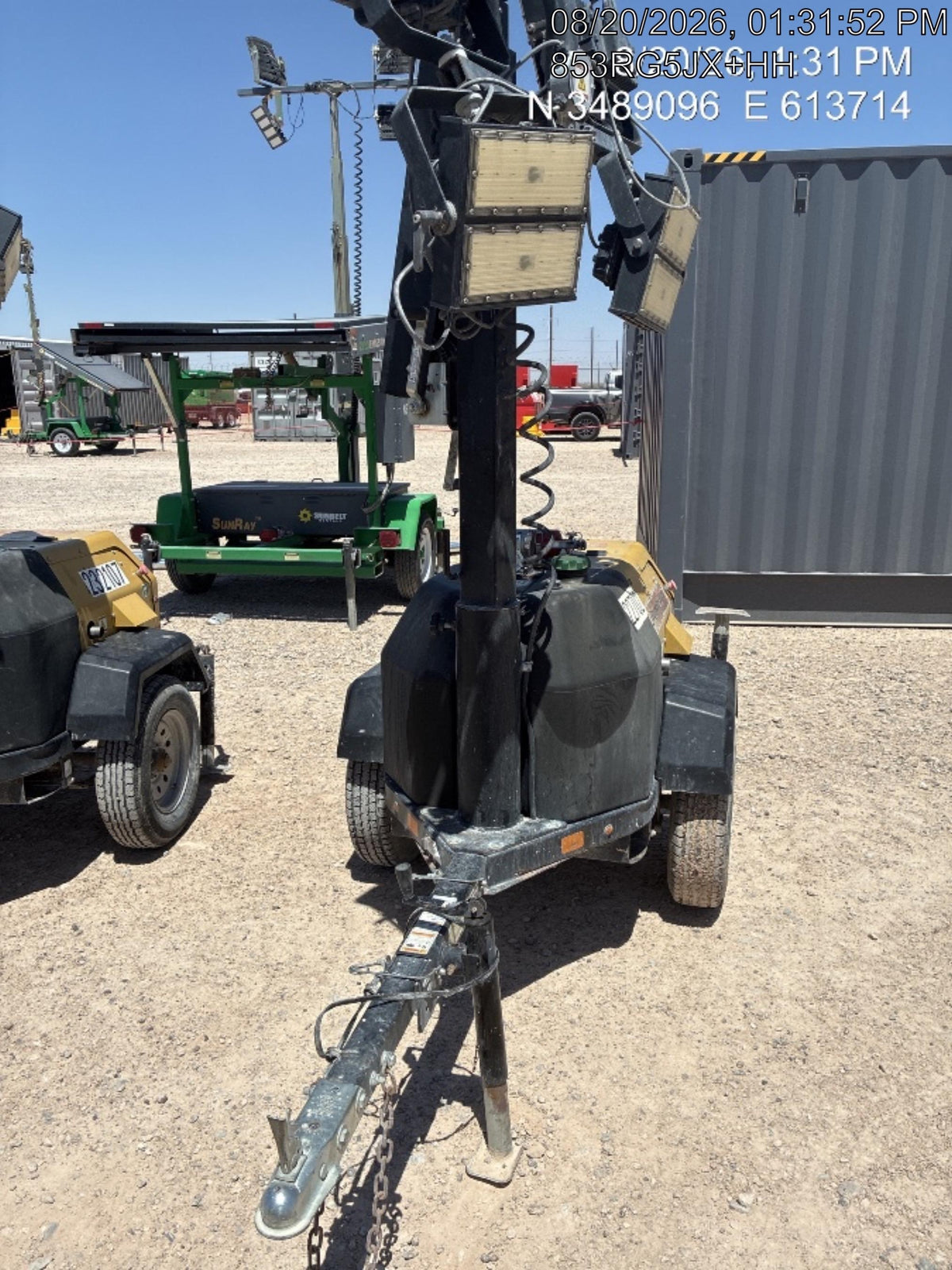 2022 Allmand NLV3GR (4) LED Light Fixture 350W, 23' Vertical Mast, 3kW Prime, Towable, Deep Sea L401, Leveling Jacks, Yanmar T4F 5.8hp