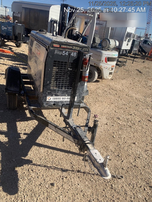 2019 Lincoln Electric Vantage 322 Welder Ready-Pak 3, Two wheel trailer, Fender and Light kit, Cable Rack