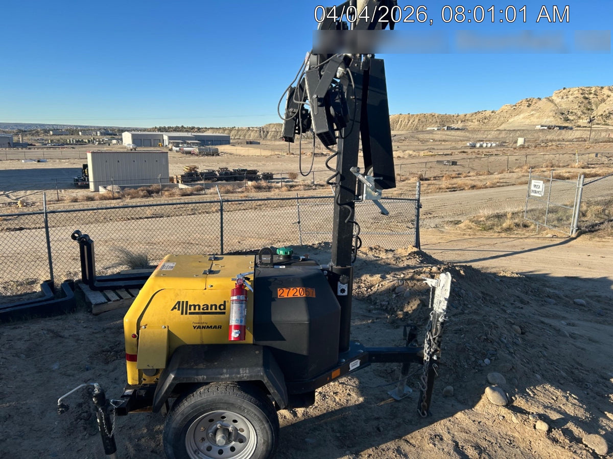 2022 Allmand NLV3GR (4) LED Light Fixture 350W, 23' Vertical Mast, 3kW Prime, Towable, ES Decals, T3