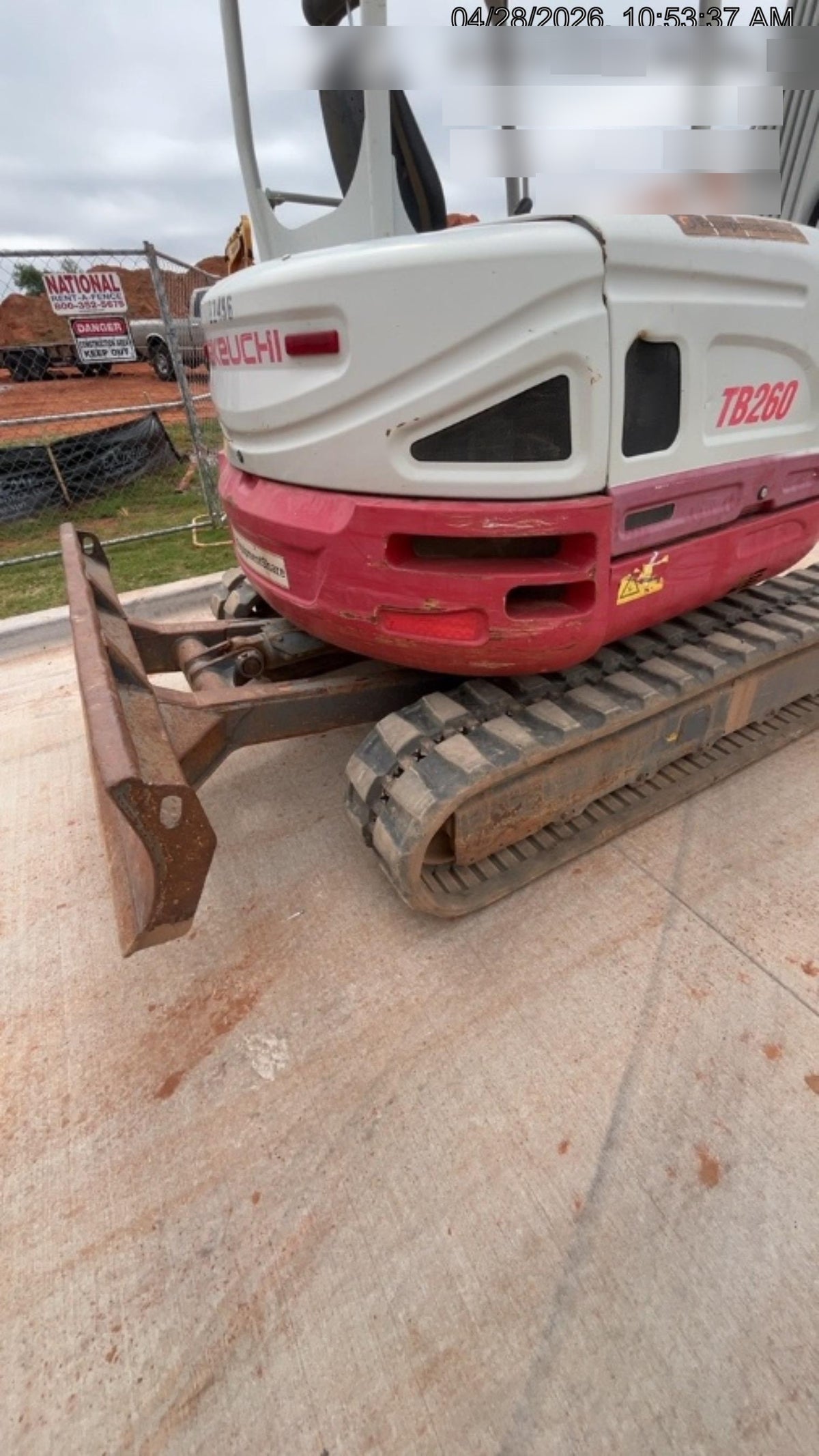 2019 Takeuchi TB260 Takeuchi TB260 Canopy w/Rubber Tracks, Auxiliary Hydraulics, Standard Blade, Manual QC