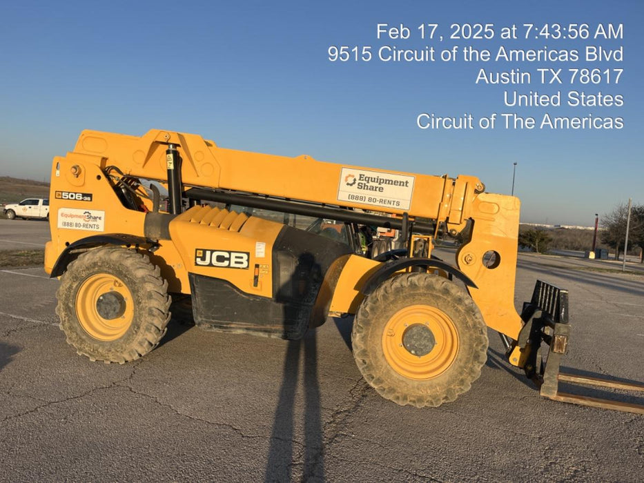 2019 JCB 506-36 Canopy, 74 HP, Foam Filled Tires, STD Worklight, Beacon, Aux Hydraulics, Lifting Eye, Back up Alarm 48" Carriage/48" Forks