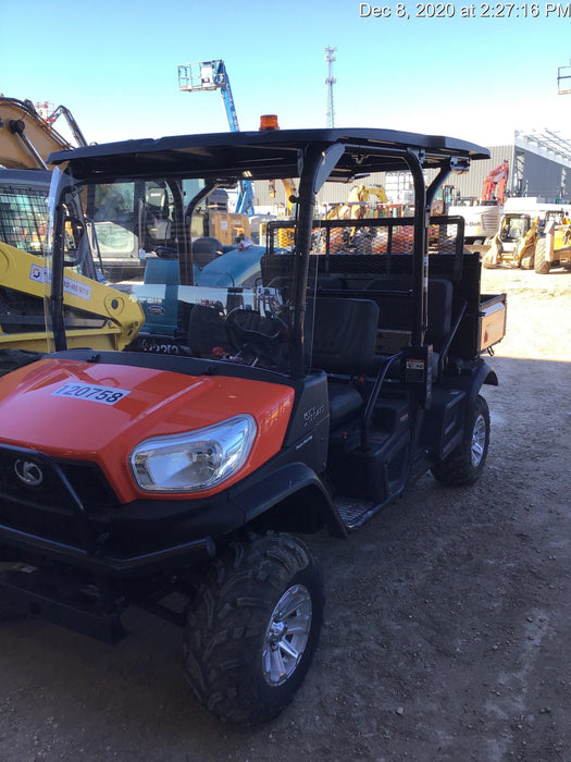 Kubota RTV-X1140WL-AS 4WD, LED Strobe, Windshield Acrylic Clear, Plastic Canopy, Wire Harness Kit, Backup Alarm, Bed Liner