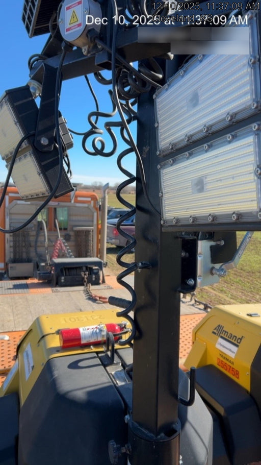 2022 Allmand NLV3GR (4) LED Light Fixture 350W, 23' Vertical Mast, 3kW Prime, Towable, Deep Sea L401, Leveling Jacks, Yanmar T4F 5.8hp