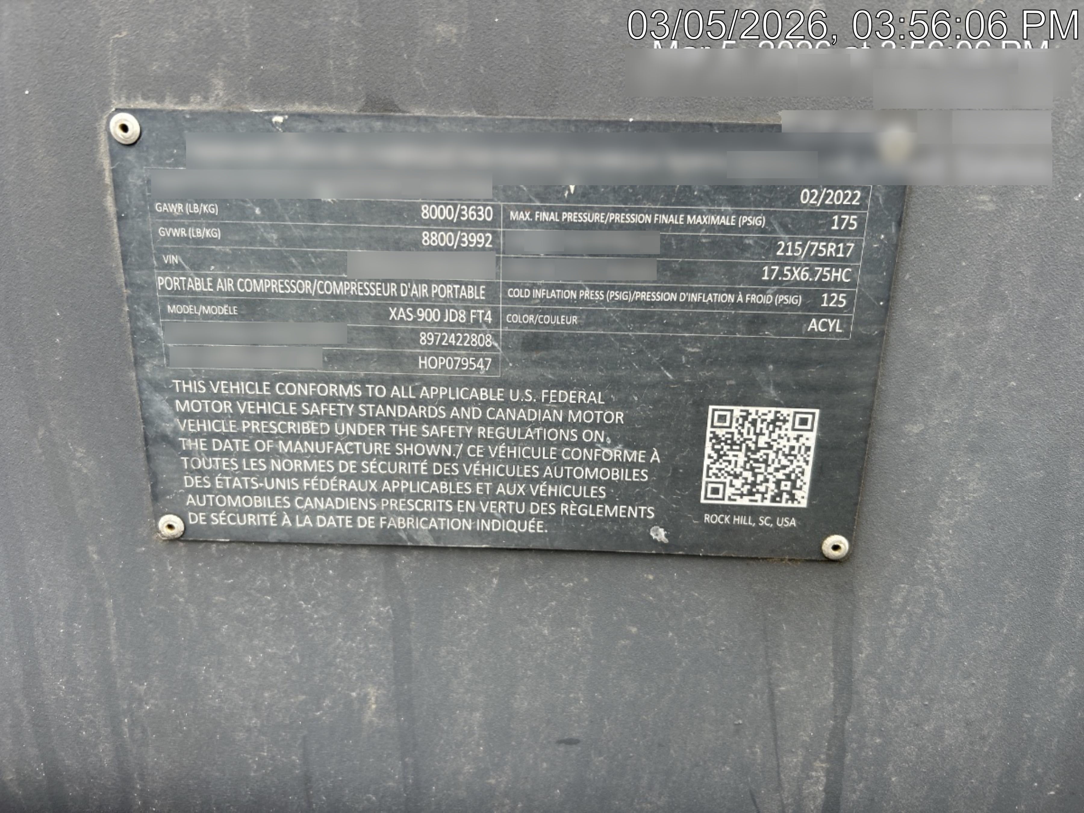 2022 ATLAS COPCO XAS 900