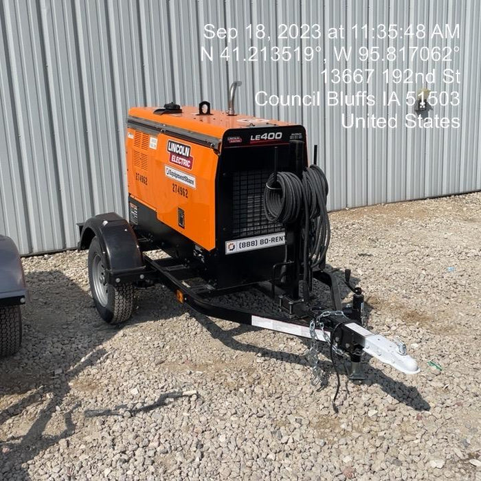 2022 Lincoln Electric LE400 Kubota V1505, Trlr, Cable Rack, Light Kit, ES Decals, T3