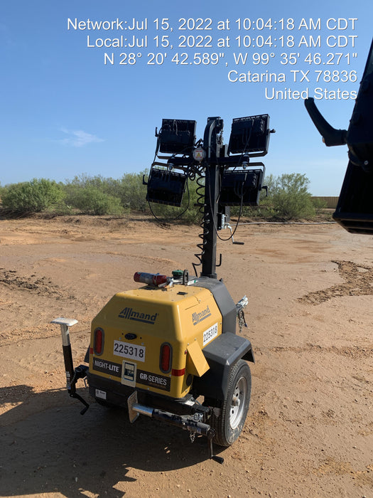 2022 Allmand NLV3GR (4) LED Light Fixture 350W, 23' Vertical Mast, 3kW Prime, Towable, Deep Sea L401, Leveling Jacks, Yanmar T4F 5.8hp