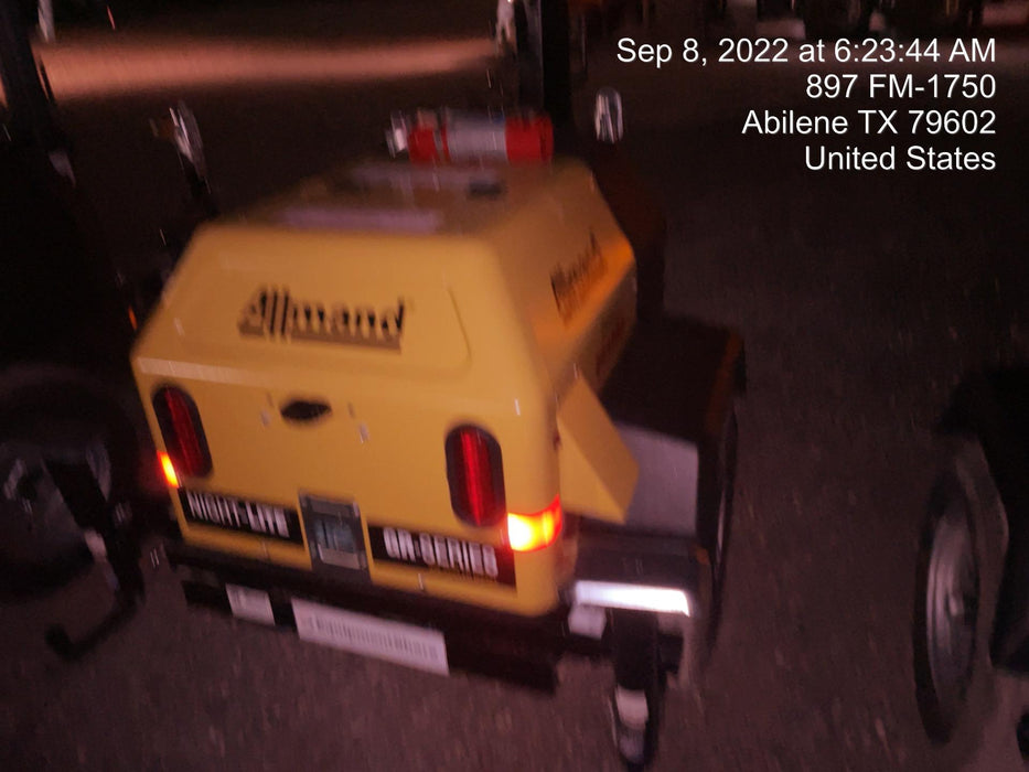 2022 Allmand NLV3GR (4) LED Light Fixture 350W, 23' Vertical Mast, 3kW Prime, Towable, ES Decals, T3