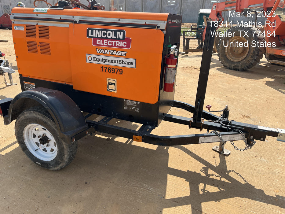 2021 Lincoln Electric Vantage 322 Vantage 322 Ready Pak 3 w/ Decals, ORANGE (includes trailer, cable rack, fender light kit) NO Telematics