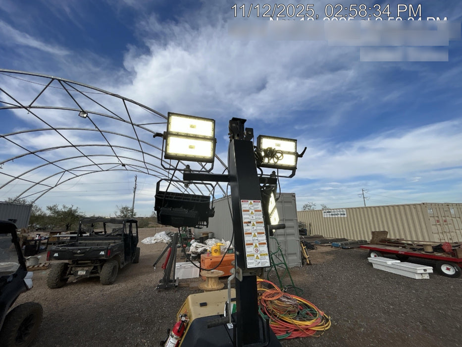 2022 Allmand NLV3GR (4) LED Light Fixture 350W, 23' Vertical Mast, 3kW Prime, Towable, ES Decals, T3