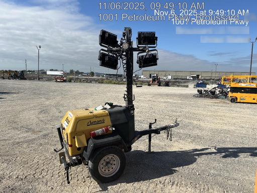 2022 Allmand NLV3GR (4) LED Light Fixture 350W, 23' Vertical Mast, 3kW Prime, Towable, Deep Sea L401, Leveling Jacks, Yanmar T4F 5.8hp